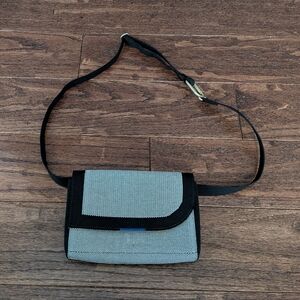 Rothy's Black and Gray Woven Crossbody Travel Bag